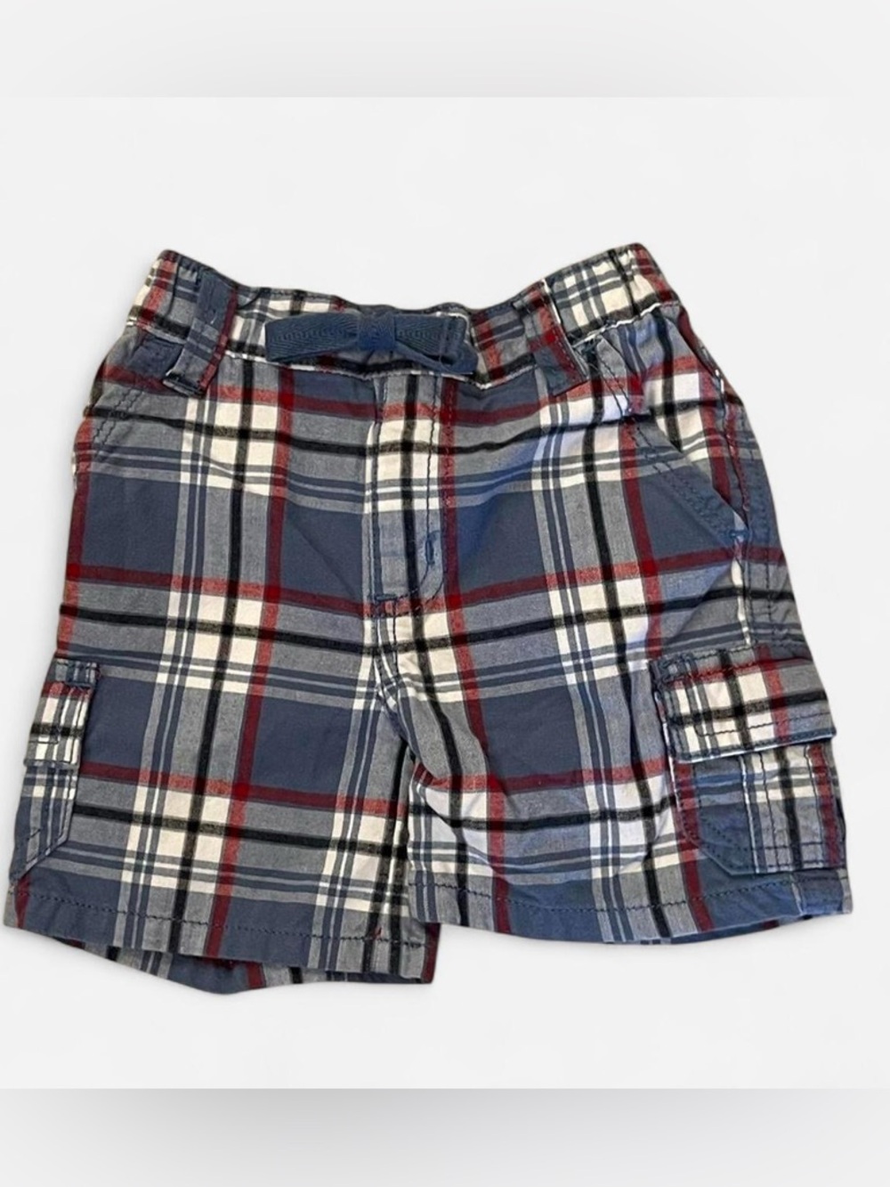Gymboree Red, Navy & White Plaid Baby Shorts